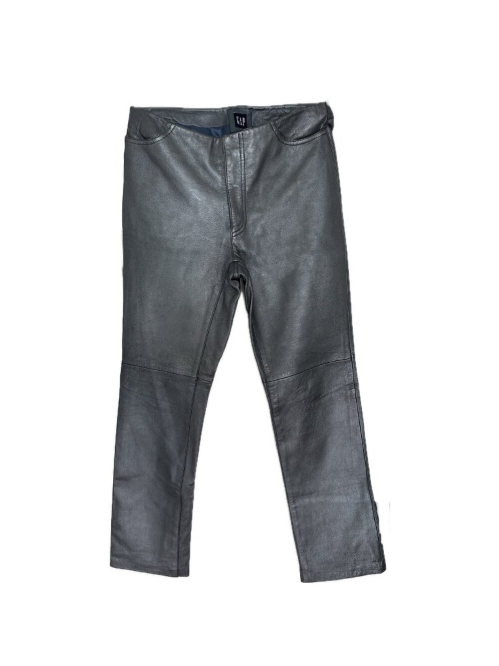 Vintage Y2K GAP Genuine Leather Bootcut Pants Women 8 Metallic Shimmer Low Rise